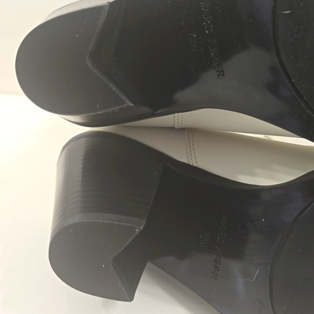 Marc Fisher White Western Pointed Toe Heeled Boots - Picture 9 of 14